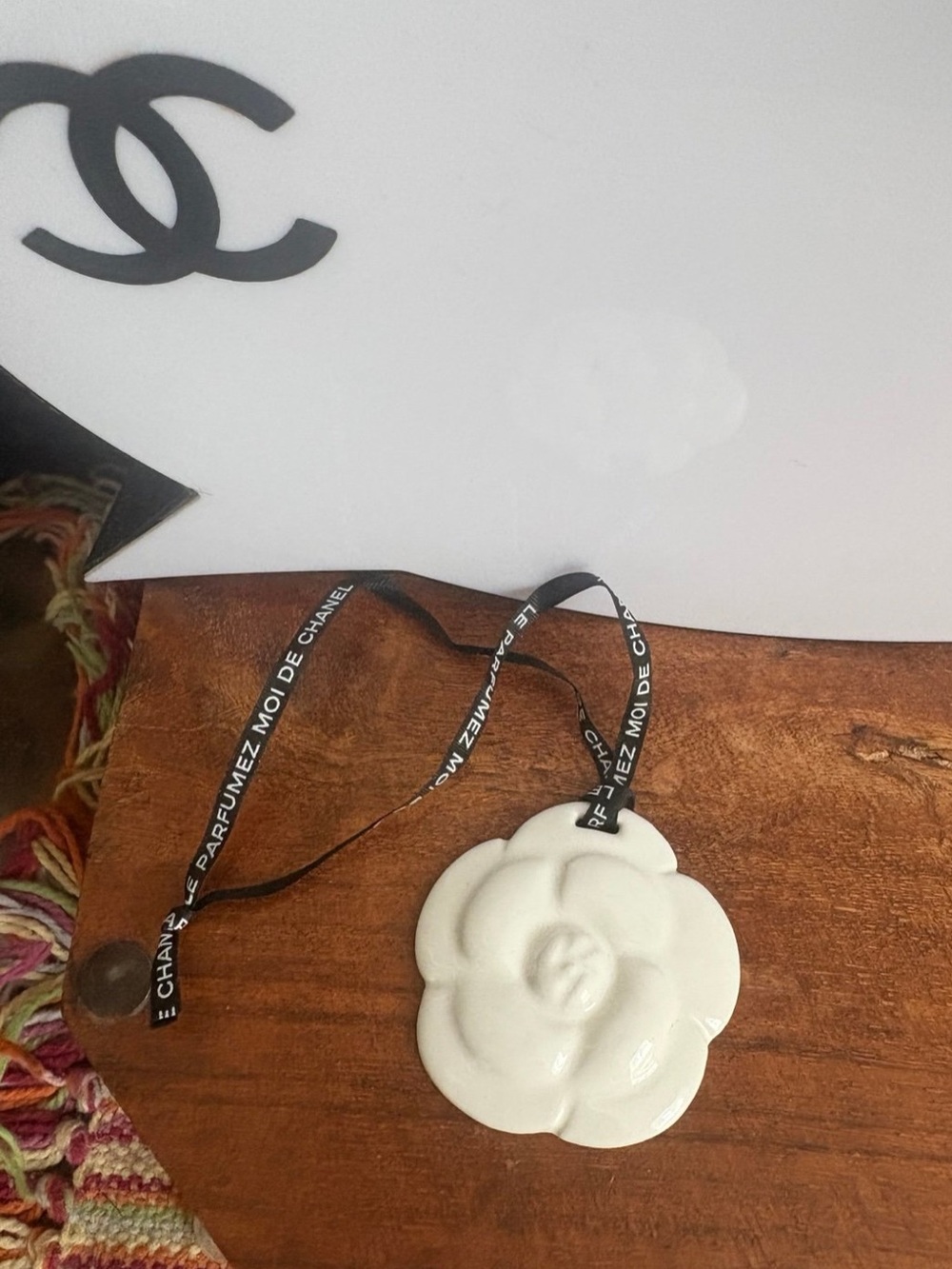 CHANEL De Perfumez Camelia Porcelain Ornament/charm  NWOT